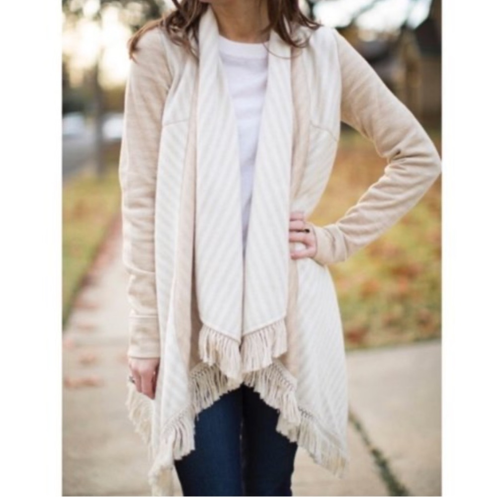 Anthropologie Saturday Sunday Elise Fringe Sweater Large